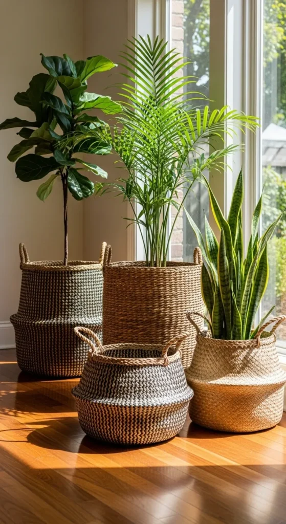 Use Woven Baskets as Planters