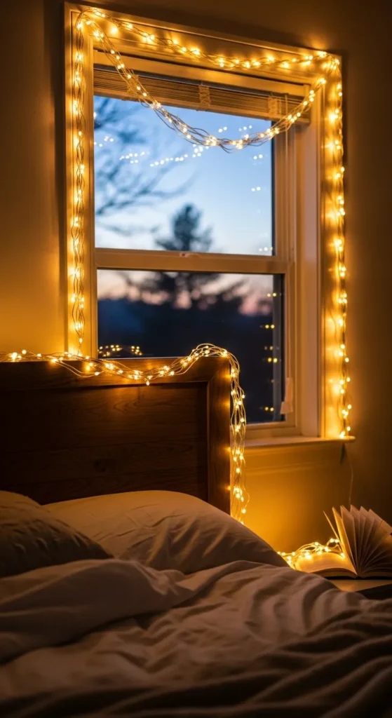 Hang String Lights in Unexpected Spots