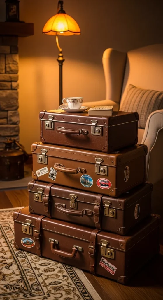 Use Vintage Suitcases for Storage
