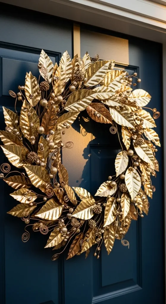 Metallic Leaf Wreath