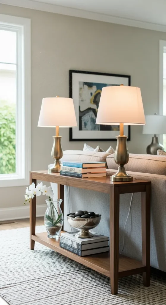 Add a Console Table Behind the Sofa