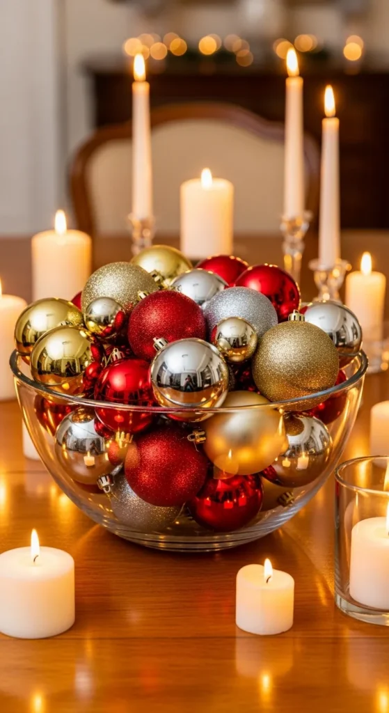 Display Ornaments in Glass Bowls