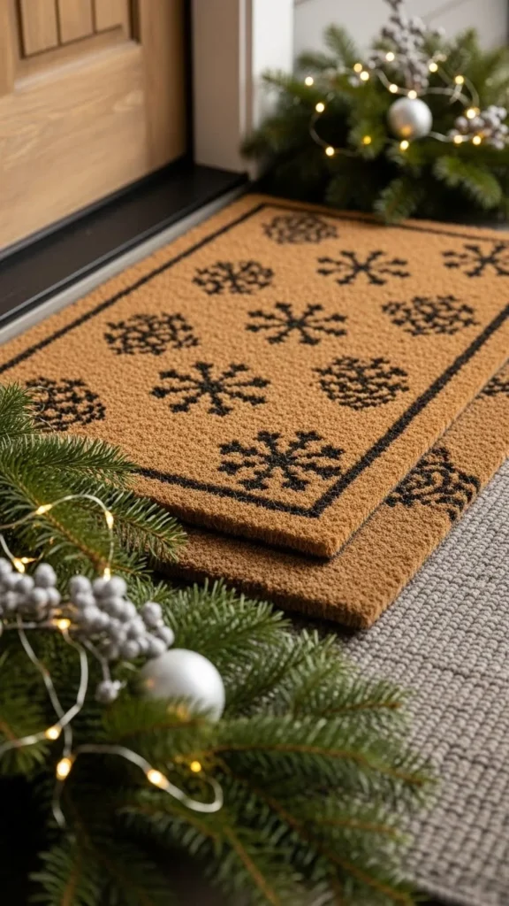 A Cozy Winter Doormat Setup
