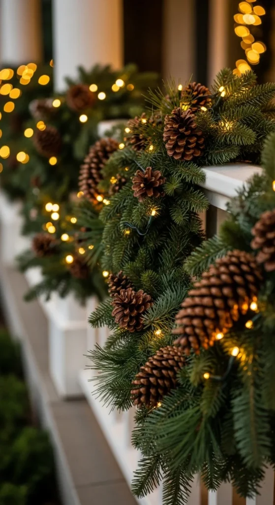 A Festive Porch Railing Garland