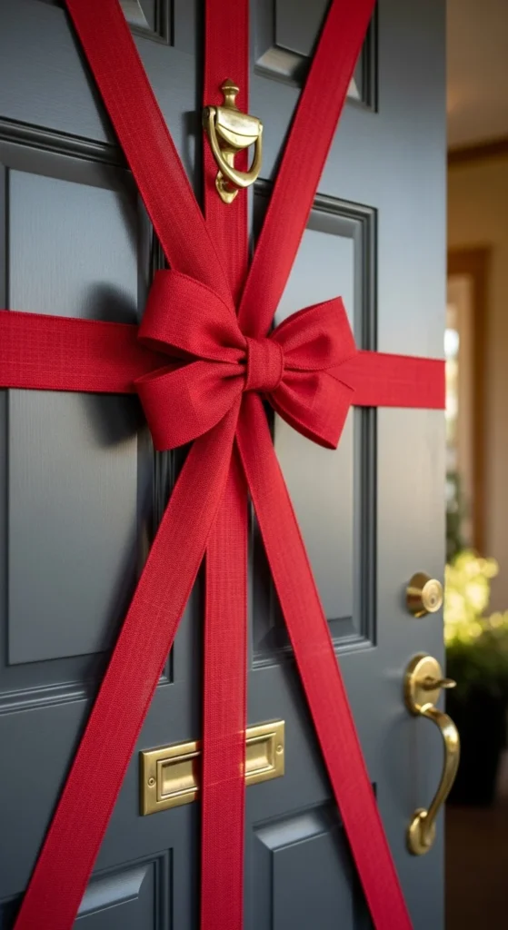 A Front Door Wrapped Like a Present
