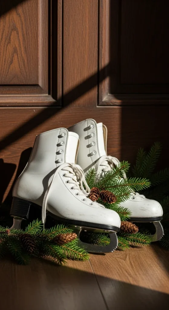A Pair of Vintage-Style Skates by the Door