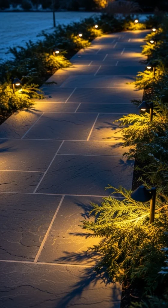 A Soft Glow Pathway Leading to the Porch