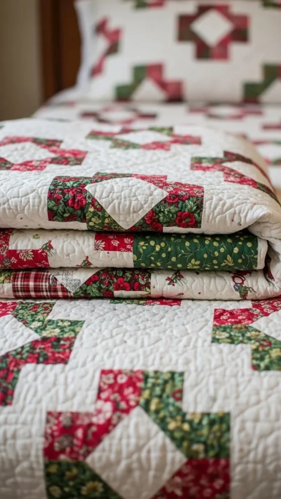 Add a Christmas Quilt for a Handmade Look