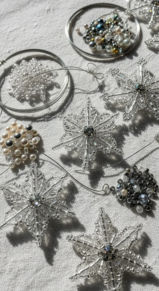Beaded Snowflake Ornaments