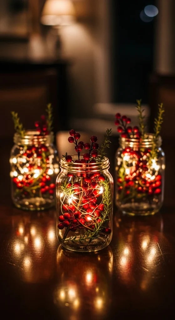 Berry-Filled Clear Jars