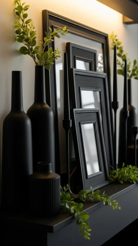 Bold Black Mantel Lineup