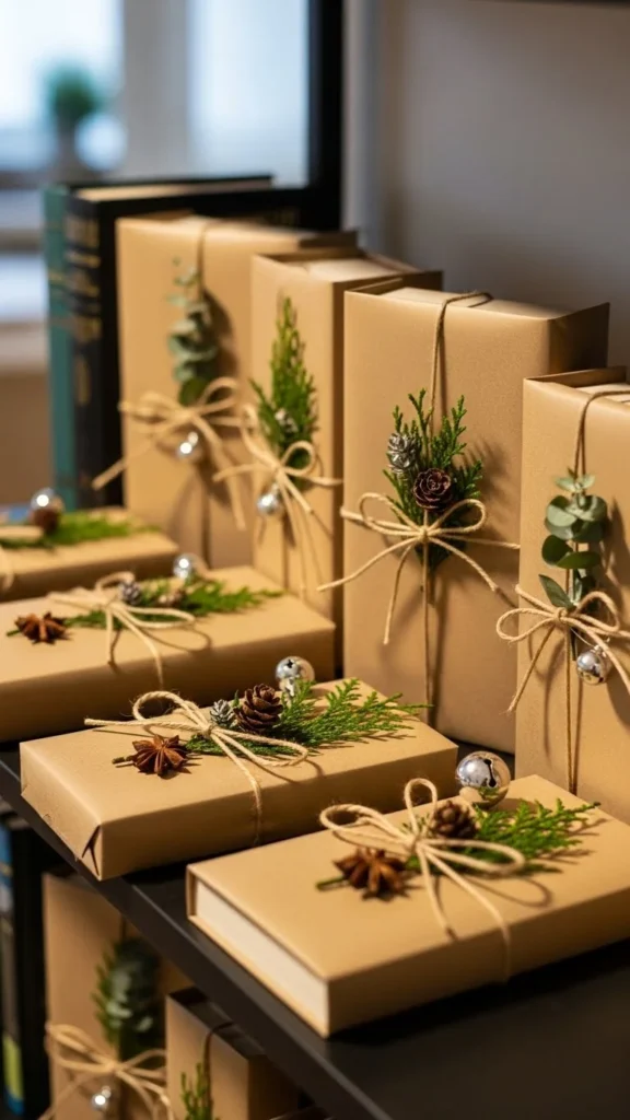 Books Wrapped in Kraft Paper