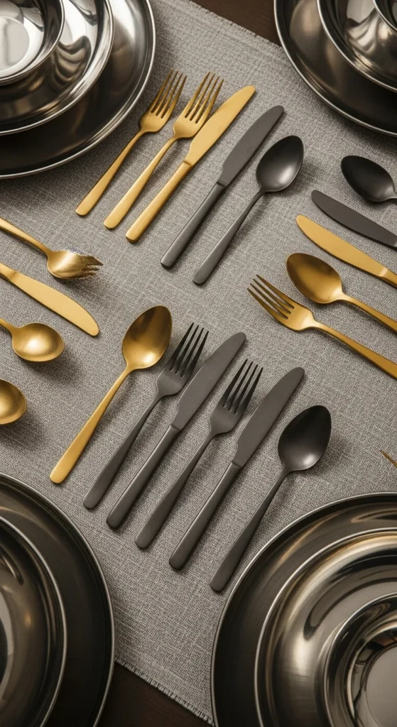 Brushed-Metal Flatware for a Rich Look