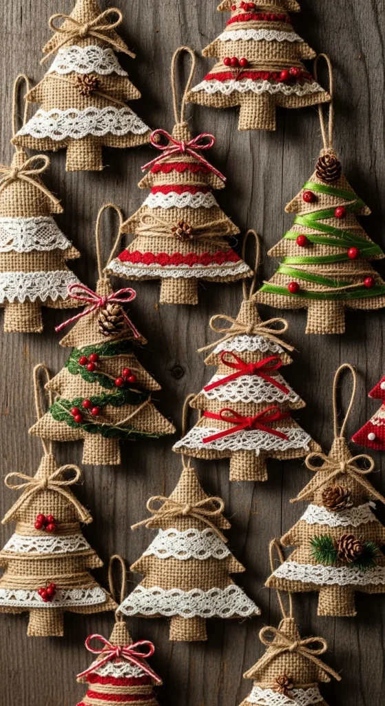 Burlap Tree Ornaments