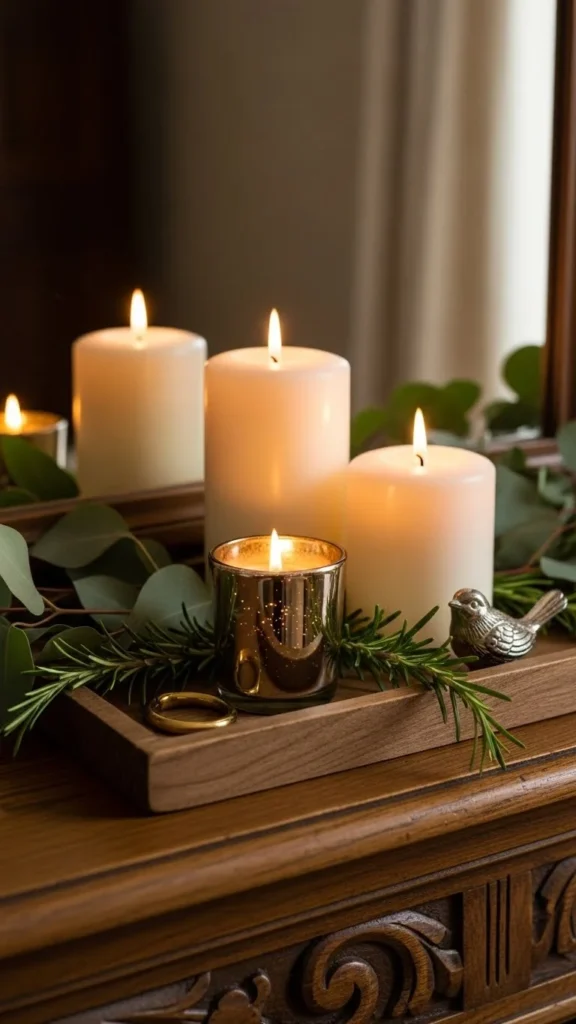 Candle Tray Mantel Display