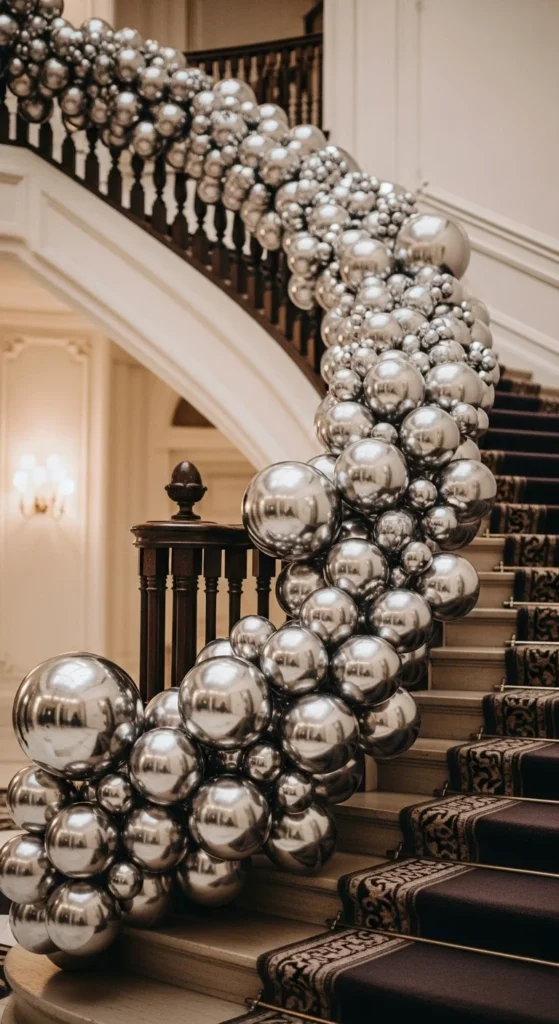 Chrome Balloon Staircase Wrap