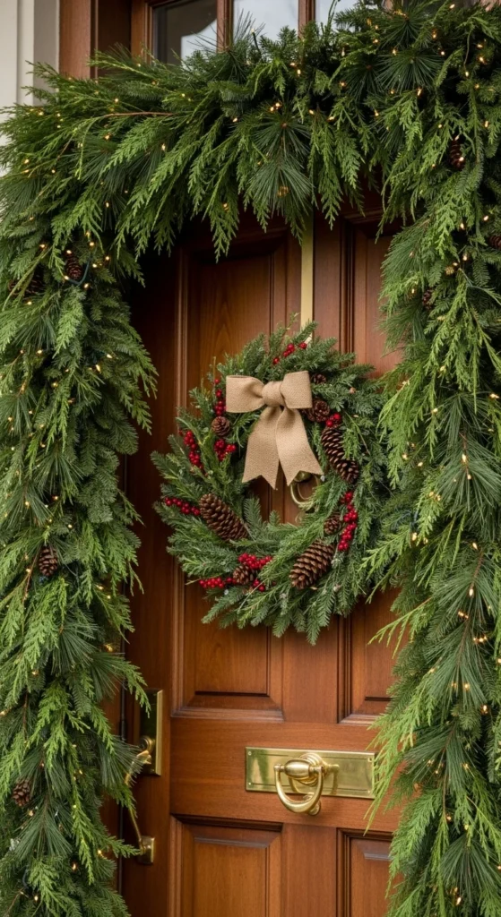 Classic Greenery Garland Around the Door