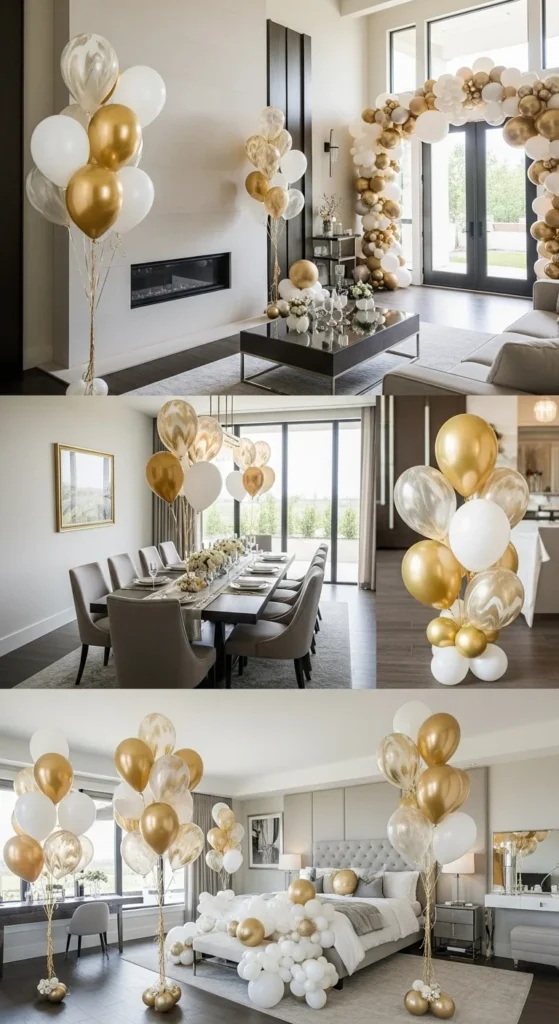 Color-Themed Balloon Clusters in Every Room