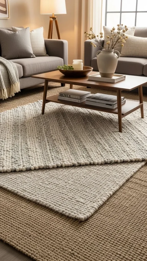 Cozy Area Rug Layering