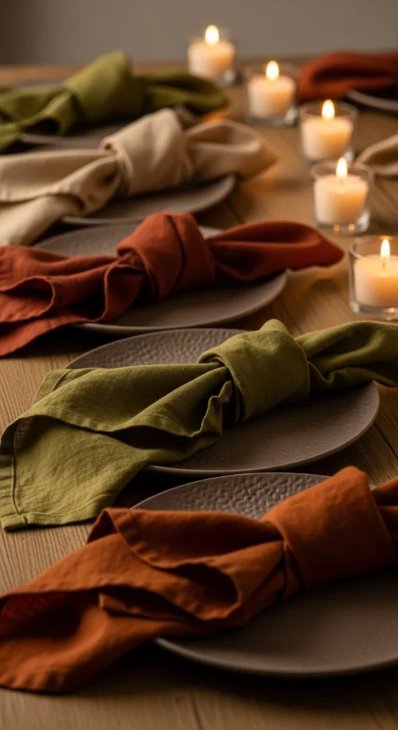 Earth-Tone Napkins for a Cozy Winter Mood