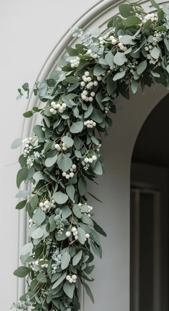 Eucalyptus and White Berry Garland