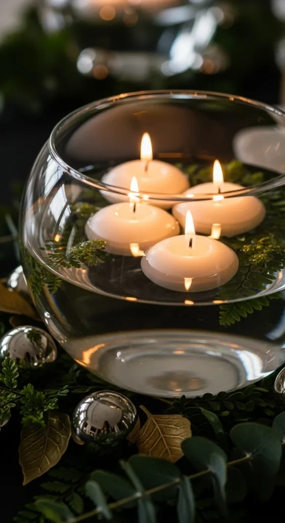 Floating Candles in Glass Bowls