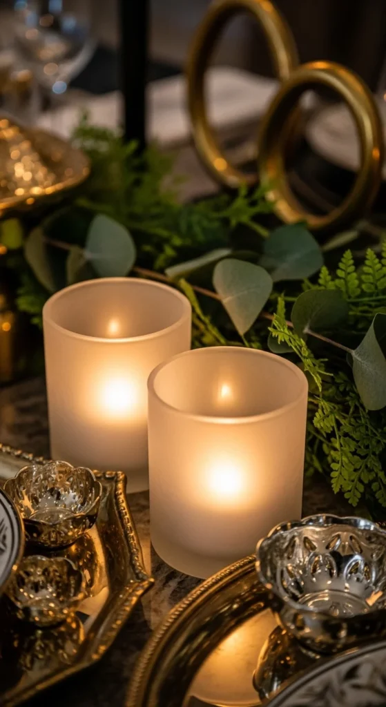 Frosted Glass Candle Holders
