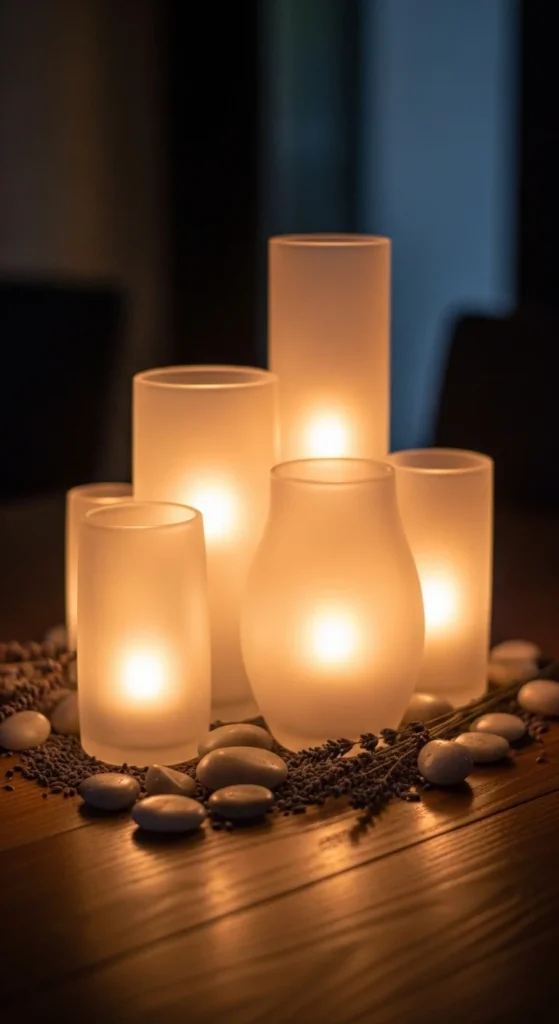 Frosted Glass Candle Sets
