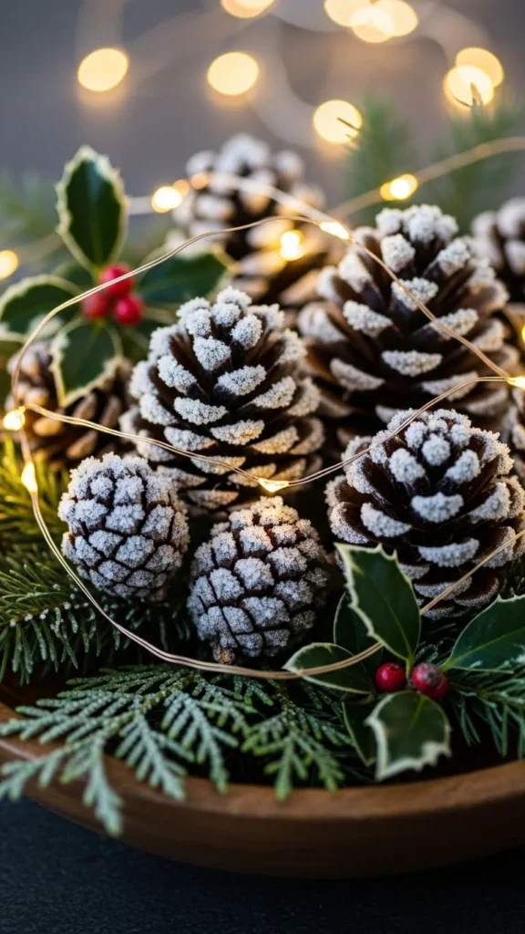 Frosted Pinecone Centerpiece