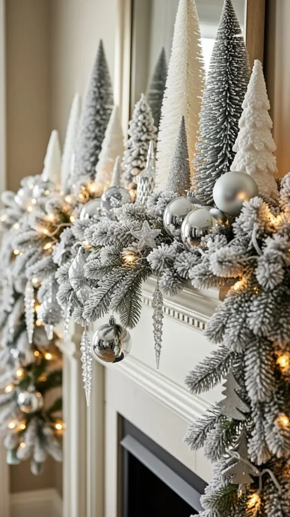 Frosted Winter Wonderland Mantel