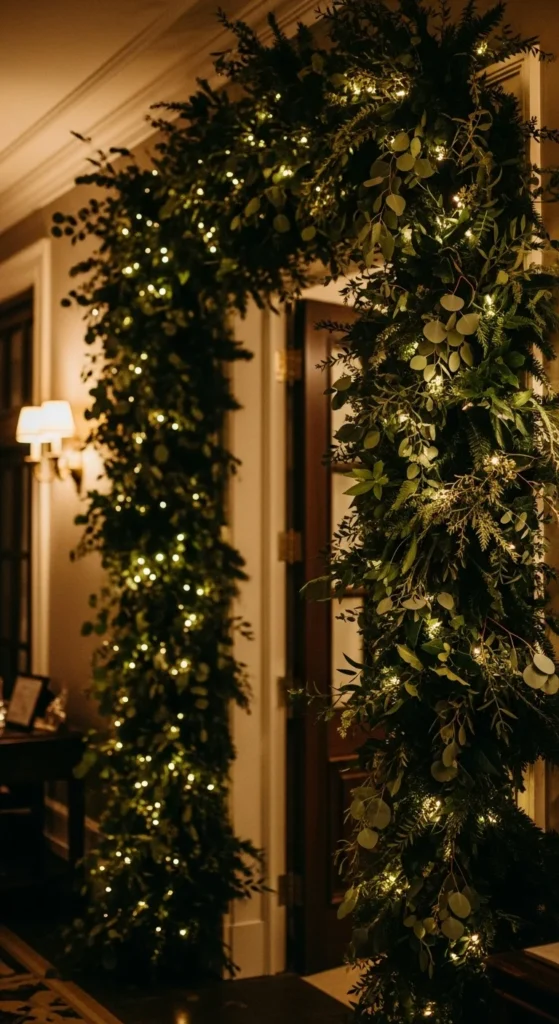 Garland Wrapped Around Door Frames