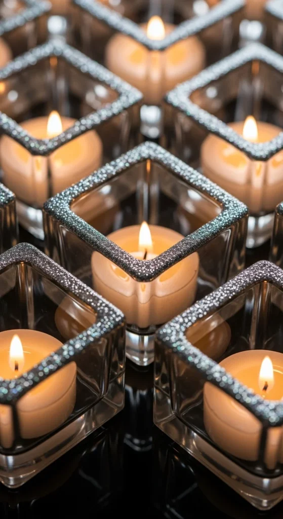 Glitter-Trimmed Candle Blocks