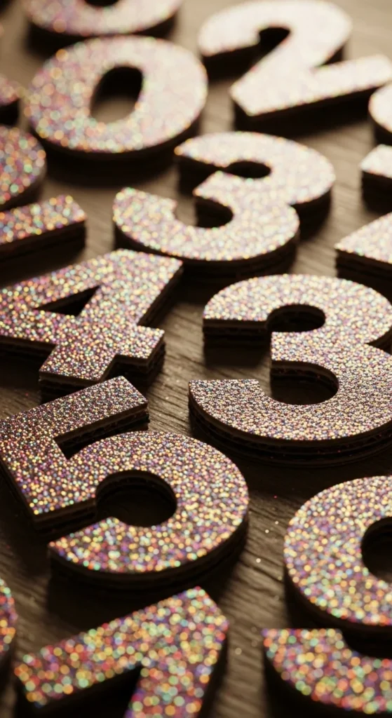Glittery Countdown Numbers