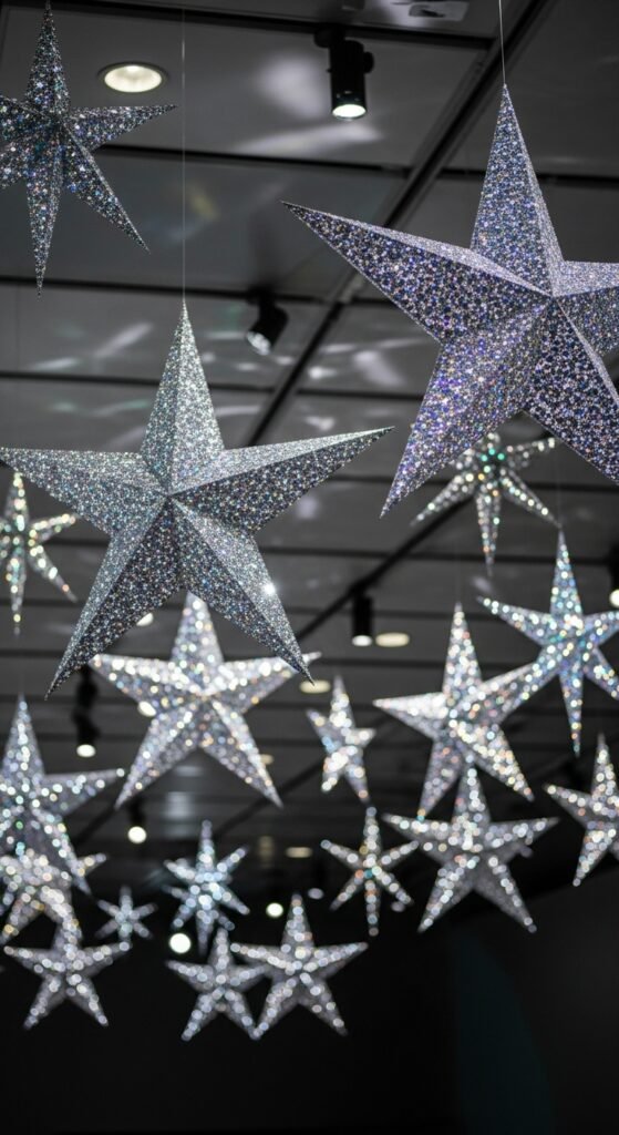 Glittery Hanging Stars