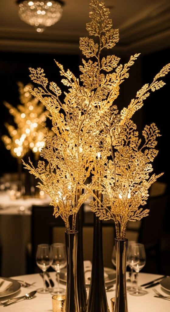 Gold Leaf Centerpieces