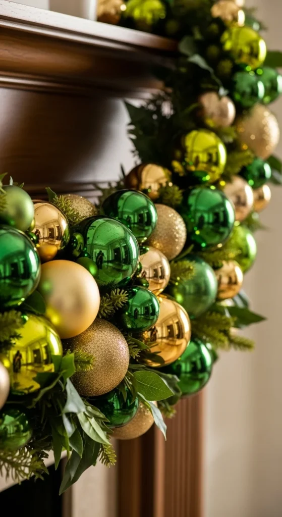 Gold and Green Ornament Garland