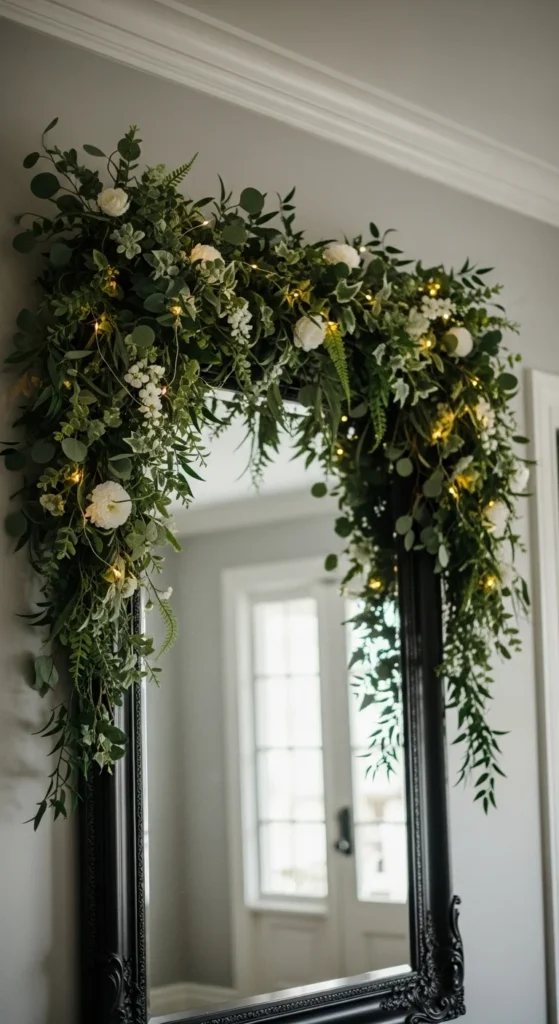 Hanging Garland Above a Mirror