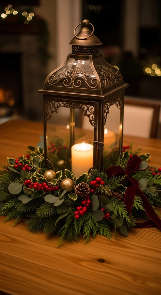 Lantern with Winter Accents