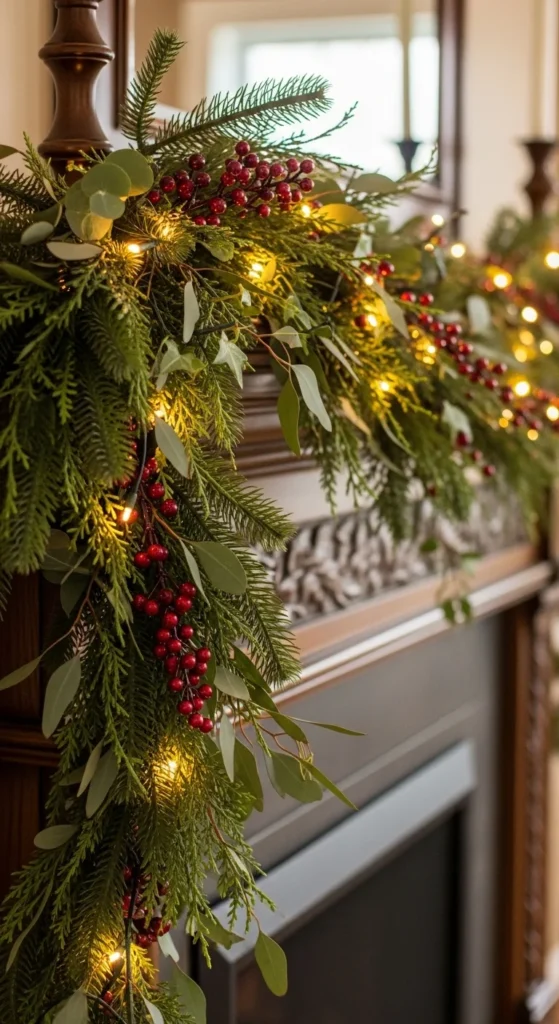 Mantel Layered Garland Look