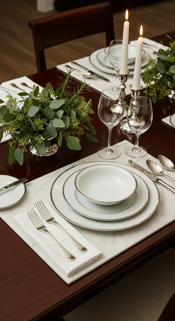 Marble-Style Placemats for a Clean Finish