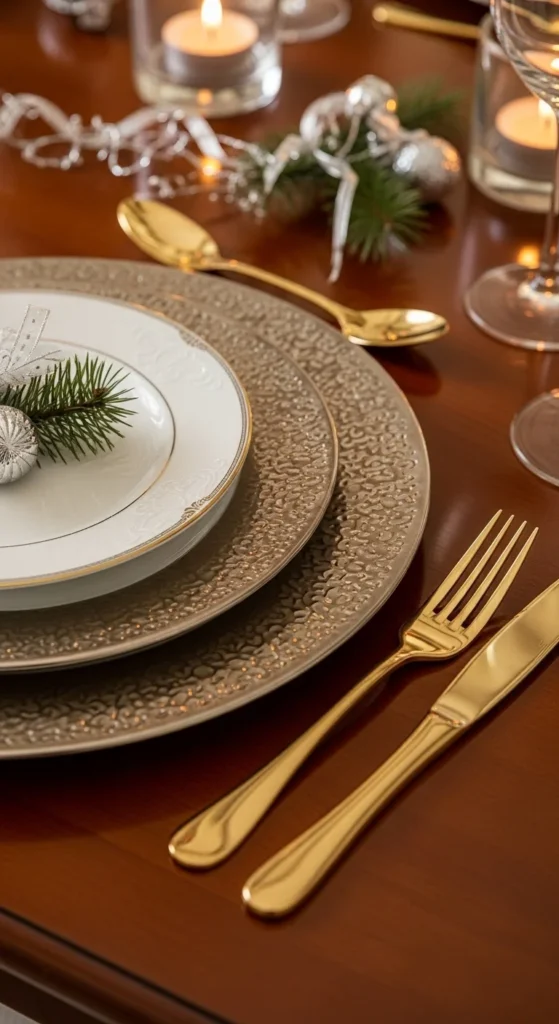 Metallic Layered Place Settings