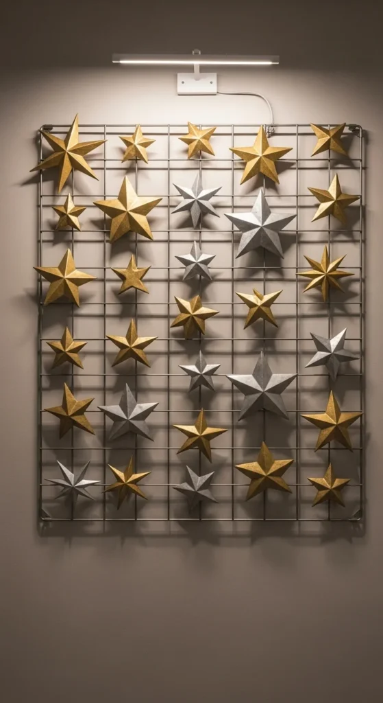 Metallic Star Wall Grid