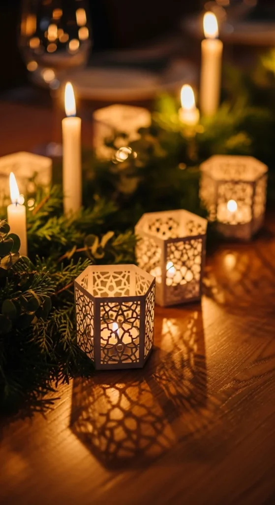 Mini Lanterns Used as Center Accents