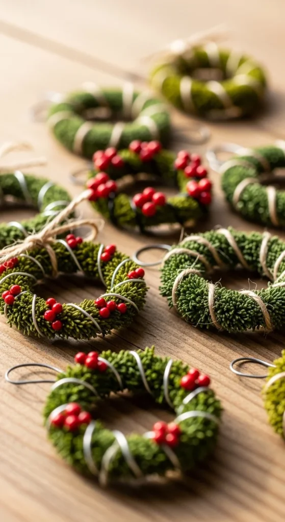 Mini Wreath Ornaments (Twine or Wire Base)