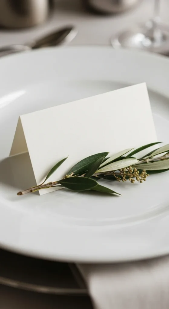 Minimal Place Cards with Natural Accents