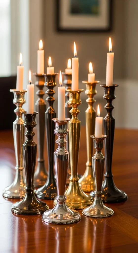 Mixed-Metal Candle Set