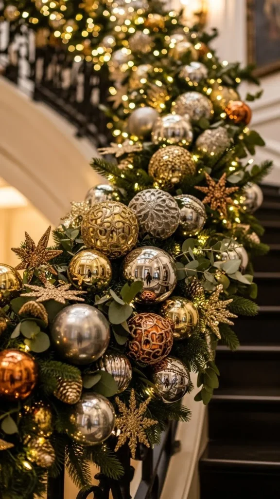 Mixed Metallic Ornament Garland