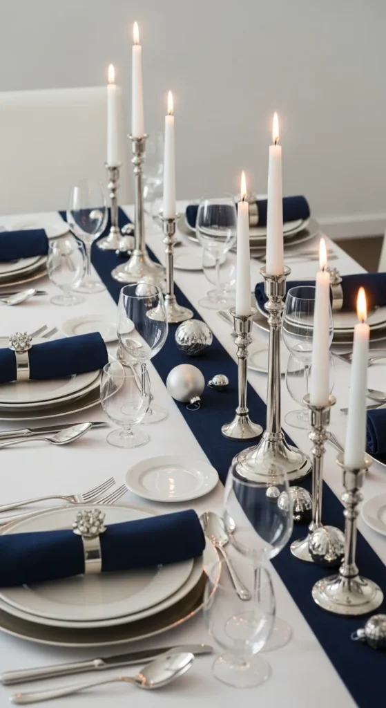 Navy and White Winter Mix