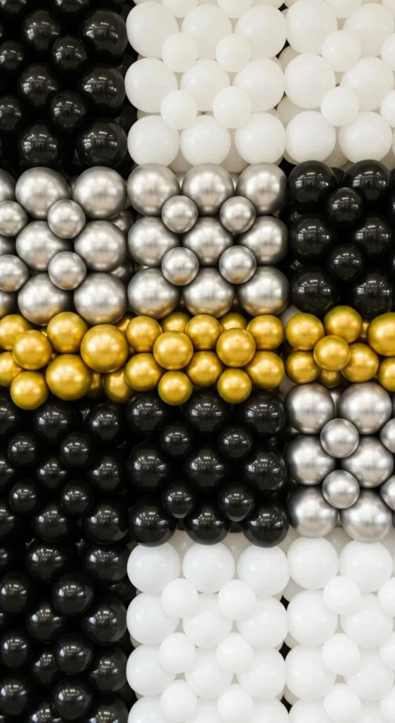 New Year Color-Block Balloon Wall