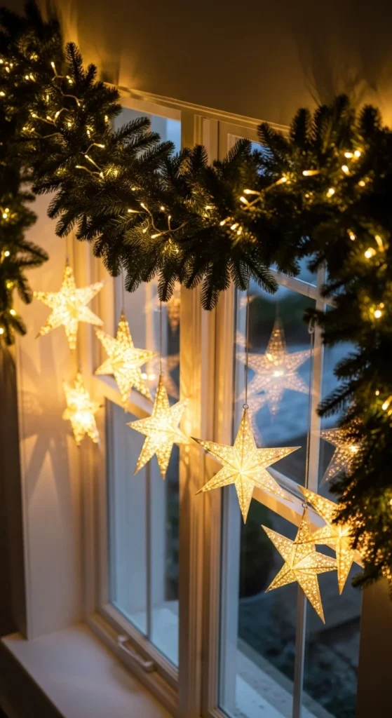 Over-the-Window Garland With Hanging Stars